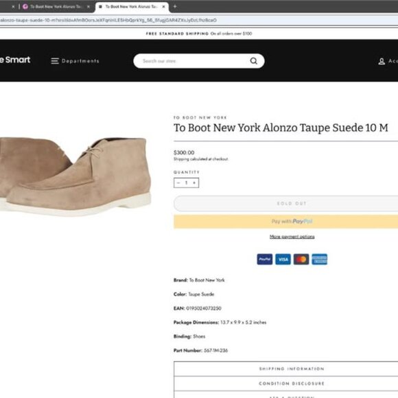 To Boot New York Alonzo Taupe Suede 10 M SAVE $125.00 - Picture 2 of 9